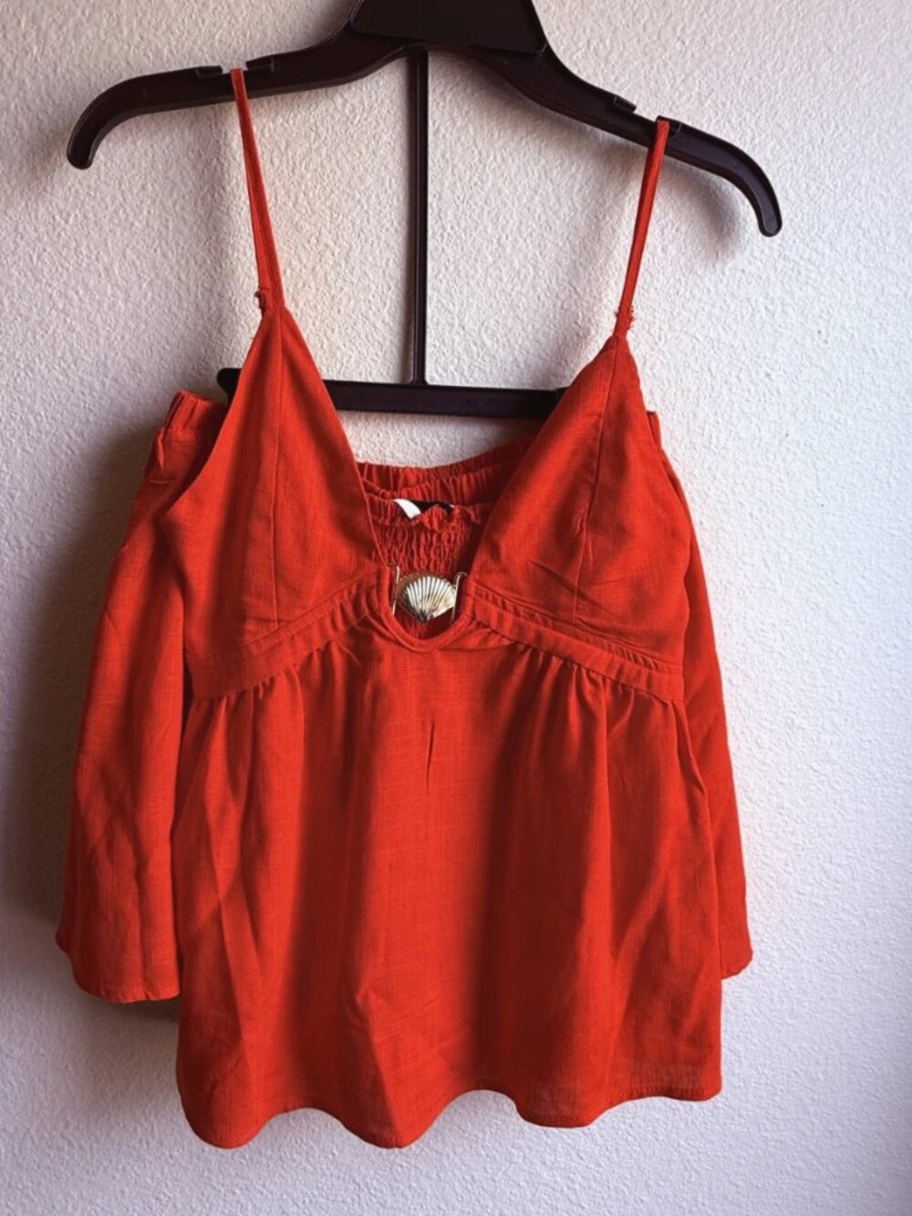 Paper Heart Women's Red Linen Blend 2-Piece Set Shell Top Shorts Size S NWT